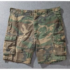 Vintage Military Camo Cargo Shorts Mens 40 Distressed Fade Surplus